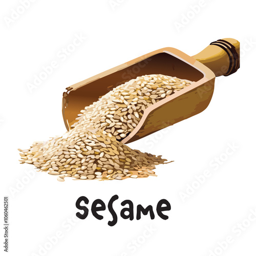 Vector Oil Painting Sesame