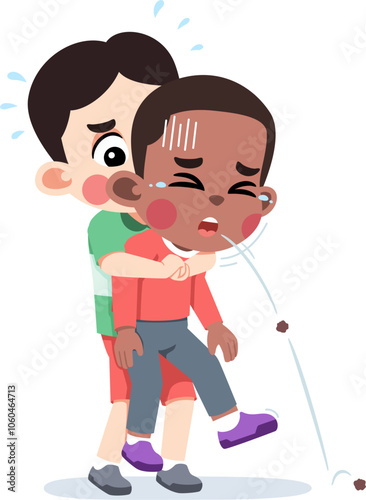 Kid Helping Saving a Choking Friend