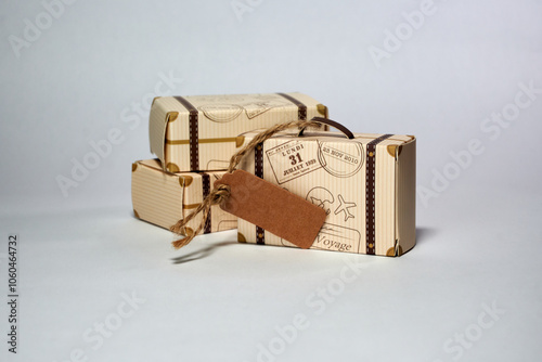 cardboard travel suitcases