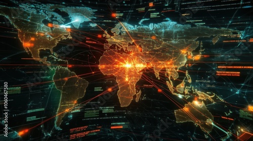 A digital map showing the spread of cyber warfare tactics across global networks, with real-time updates.
