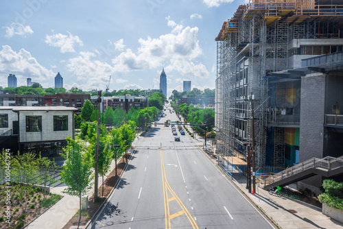 Atlanta's skyline rises proudly, a reminder of the city's heartbeat against the afternoon sky, Atlanta Beltline Eastside Trail, Atlanta, Georgia, United States of America