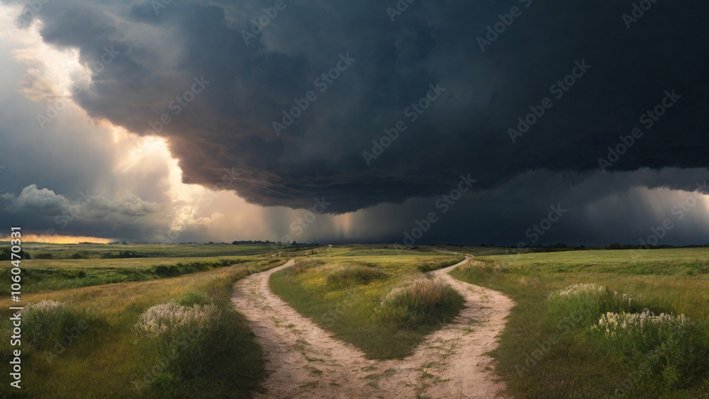 Road Under Dark Clouds: Journey to the Storm. 