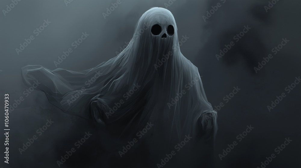 An image of halloween ghost generated by AI An image of halloween ghost generated by AI