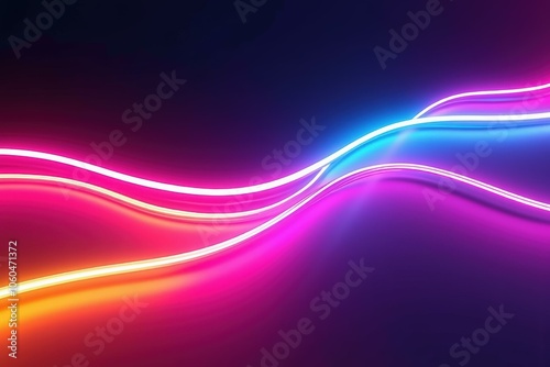 Vibrant neon light trails in abstract design perfect for holiday celebrations.