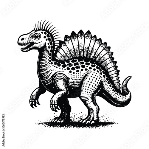 dinosaur drawing vector illustration