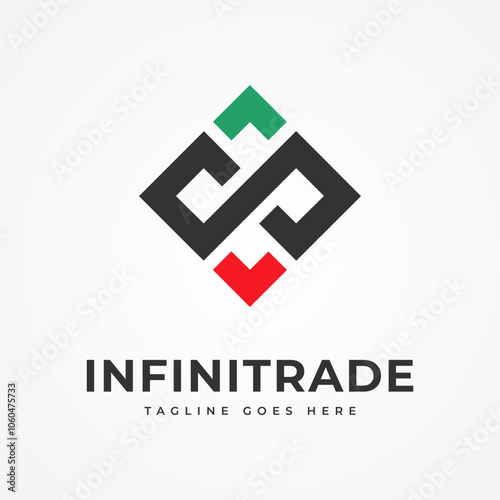 Trading Logo. Infinity with trading icon combination. suitable for brand and companys logo design. vector illustration
