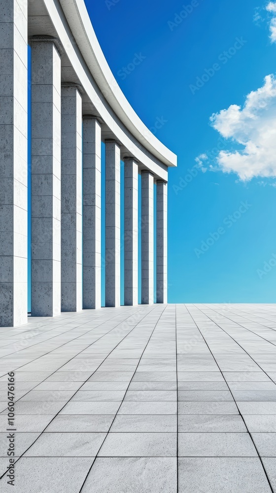 Obraz premium Minimalist Architectural Design with Columns and Sky