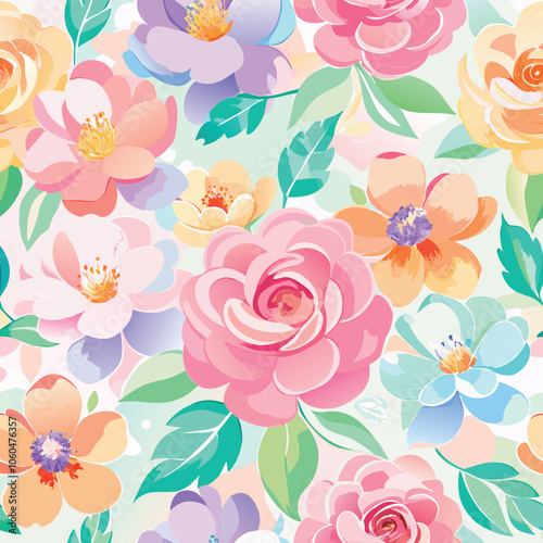 Floral bird leaf charismas seamless pattern design 