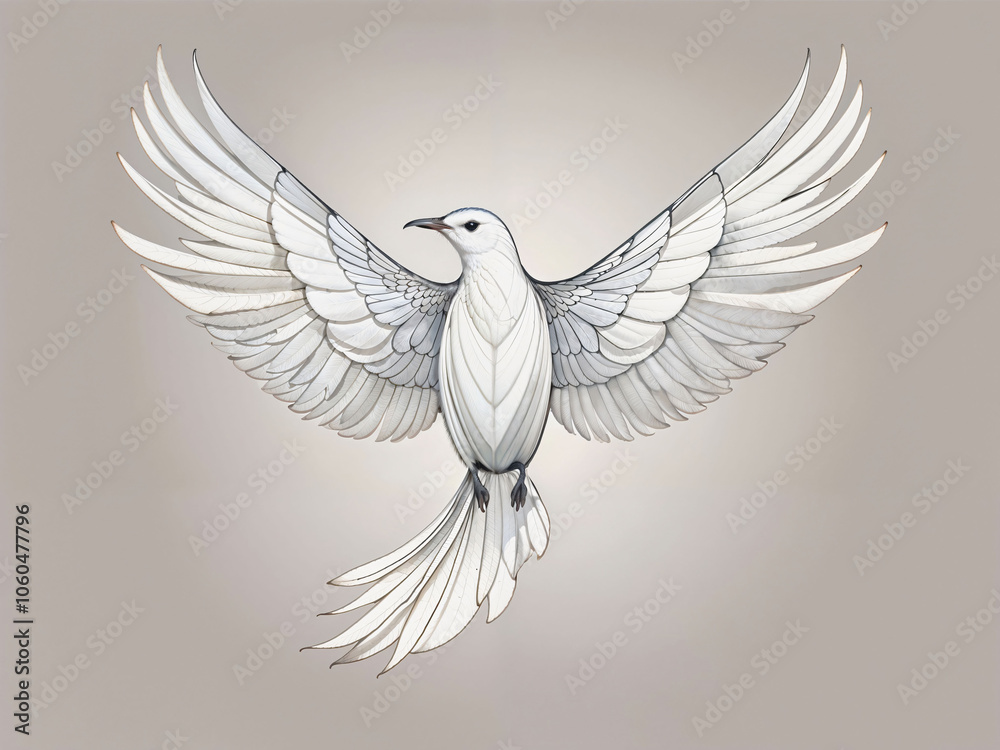 Obraz premium white dove flying