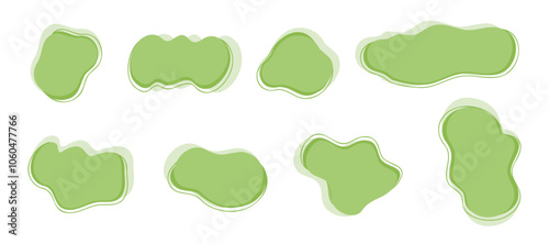trendy abstract green freeform shape graphic element vector set for decorating artwork