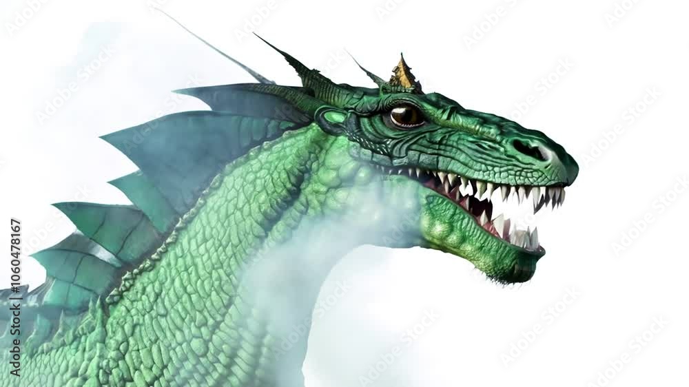somethingfootage green quality dragon background white moving High speaking 4k new year animation 2024 animated realistic footage celebration funny video motion cartoon merry happy traditional ancien