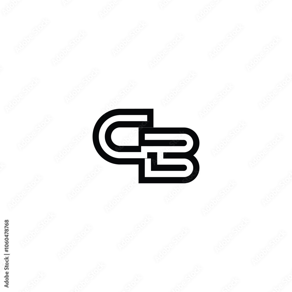 Obraz premium CB monogram logo design letter text name symbol monochrome logotype alphabet character simple logo