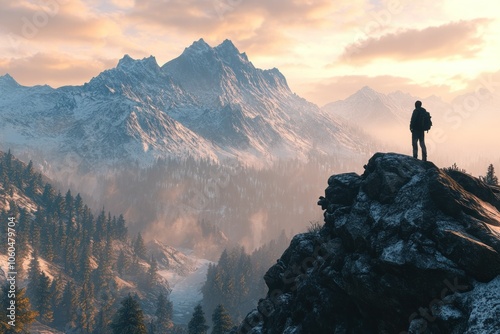 Majestic Mountain Landscape at Sunrise