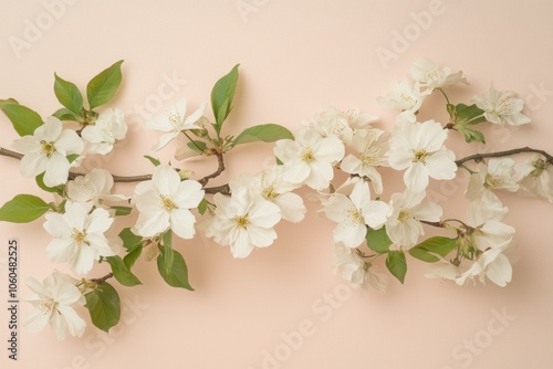 Elegant White Flowers on Soft Pink Background