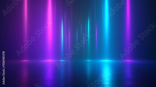 Wallpaper Mural Neon Lights Reflecting on Floor Light Gradient Background with Room for Typography Torontodigital.ca