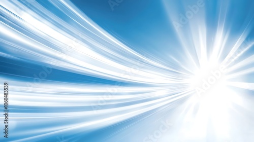 Abstract Blue Light Minimalist White Background with Space for Text