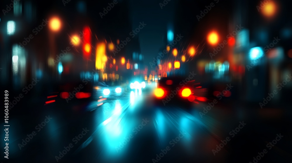 Blurred City Lights at Night Smooth Blue Background with Copy Space for Advertisements Blurred City Lights at Night Smooth Blue Background with Copy Space for Advertisements