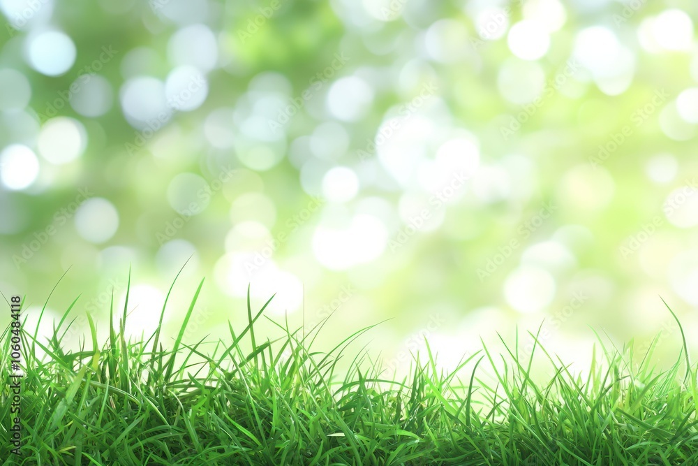Fototapeta premium Fresh Green Grass with Soft Blurry Background