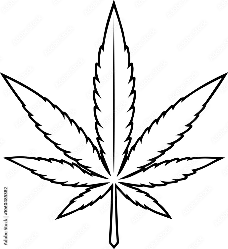 Cannabis marijuana leaf icon vector illustration line art Cannabis marijuana leaf icon vector illustration line art