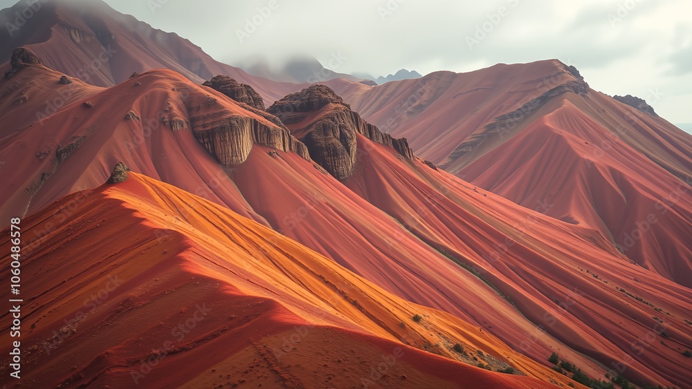 Naklejka premium Red mountains