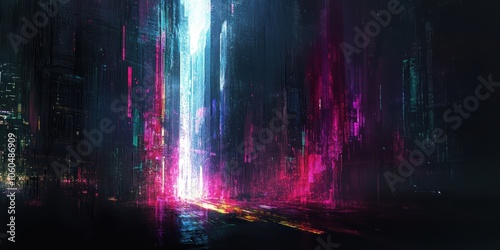 Colorful Abstract Tech Scene with Light and Depth