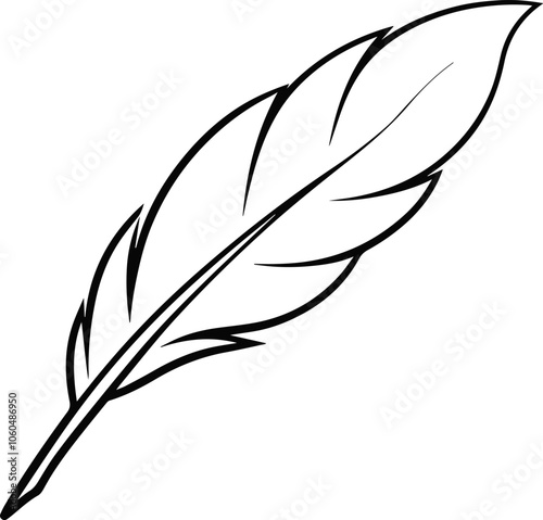 feather outline vector icon