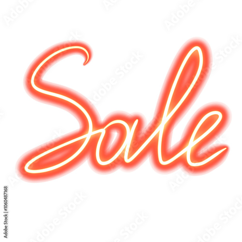 Sale sign neon text