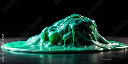 Black background with thick, chunky slime, thick, slimy