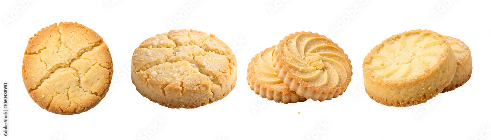 Crumbly Buttery Shortbread Cookies, transparent or white background Crumbly Buttery Shortbread Cookies, transparent or white background