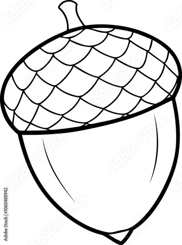 Acorn outline vector illustration