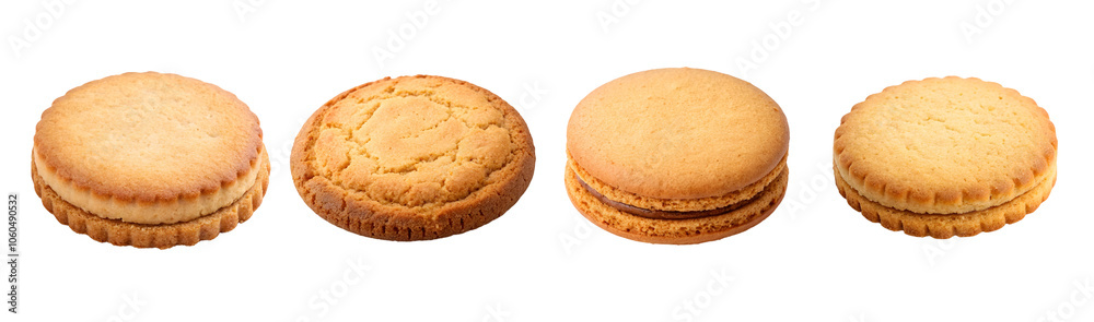 Classic Cookies on White Background, transparent or white background Classic Cookies on White Background, transparent or white background