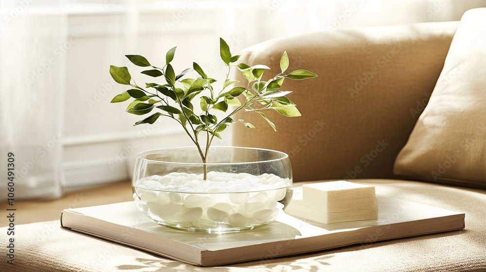 Elegant Green Plant in Modern Living Room Decor Elegant Green Plant in Modern Living Room Decor