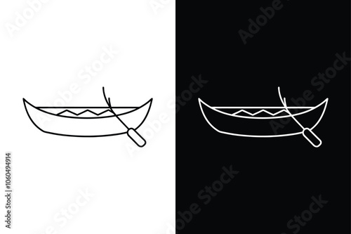 Canoe icon on White Background Vector Art Illustration on white background.