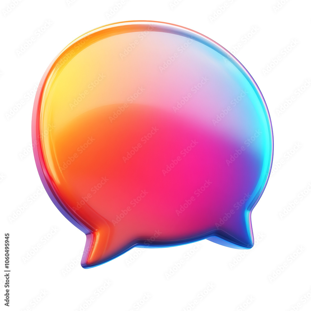 Colorful chat bubble shape with a modern design, cut out transparent Colorful chat bubble shape with a modern design, cut out transparent