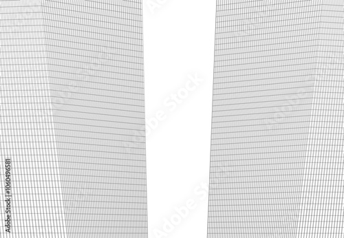 architecture building 3d vector drawing