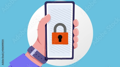 Your Digital Guardian, Security Padlock Animation on smartphone