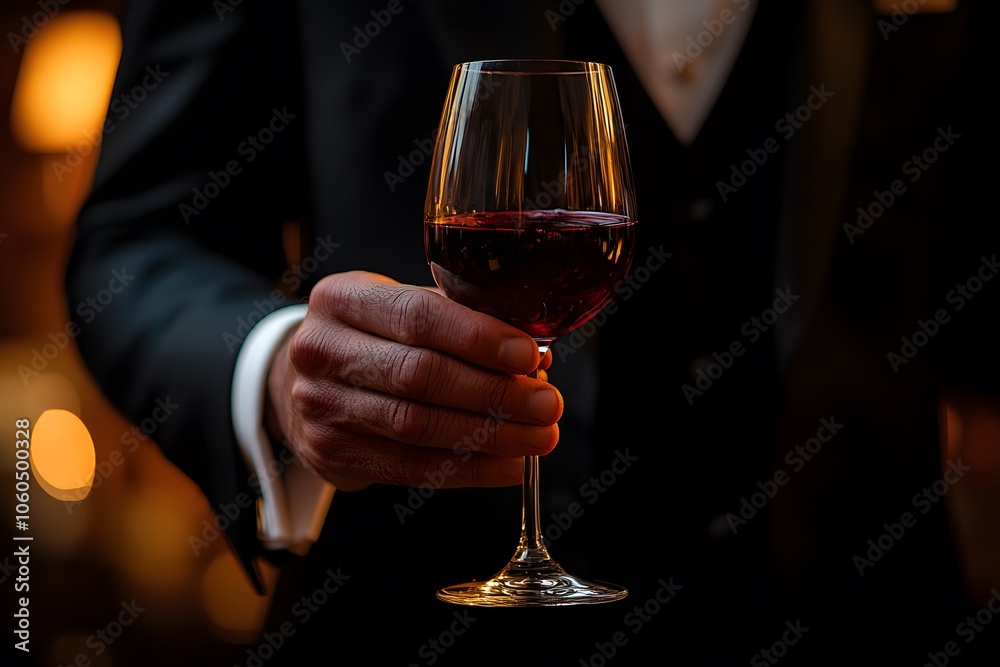 Sophisticated Man Holding a Glass of Wine Sophisticated Man Holding a Glass of Wine