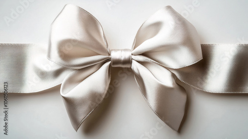 Elegant silver ribbon bow. Generative AI