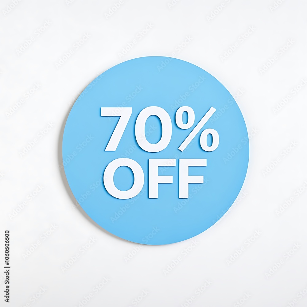 Top view of a light blue round paper note with bold white text reading Top view of a light blue round paper note with bold white text reading