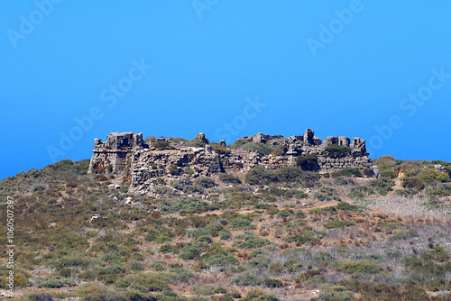 Ruins of the Forte de Santo Alberto on the Ilha do Pessegueiro, Porto Covo, Portugal photo