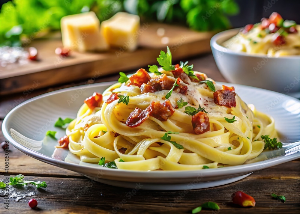 Creamy Carbonara Pasta with Bacon and Parmesan - Delicious Italian Cuisine Food Photography, Perfect for Recipes, Restaurant Menus, and Food Blogs Creamy Carbonara Pasta with Bacon and Parmesan - Delicious Italian Cuisine Food Photography, Perfect for Recipes, Restaurant Menus, and Food Blogs