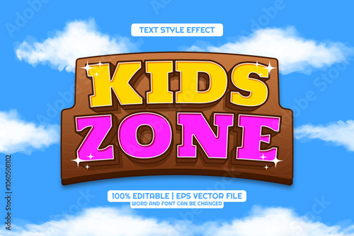 3d Kids Zone Cartoon Editable Text Effect