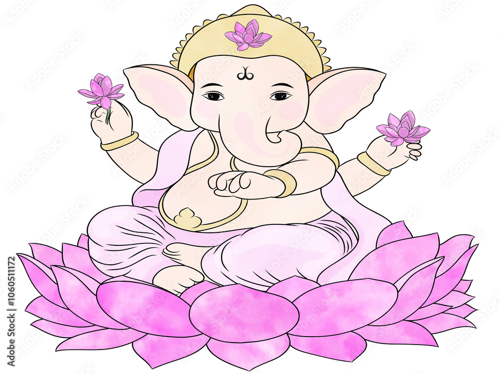 Lord Ganesha,God in hindu,Creative with illustration in flat design.
Lord Ganesha,God in hindu,Creative with illustration in flat design.