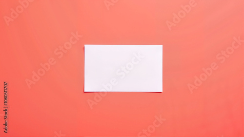 Blank card on bright red background