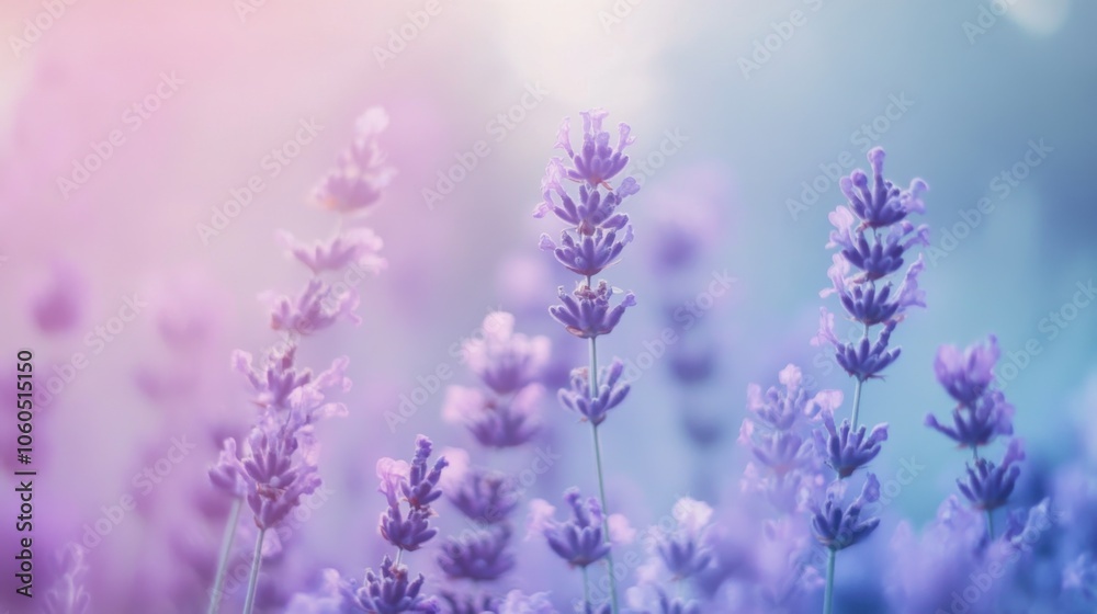 Lavender blooms with a soft, dreamy background in pastel hues. Lavender blooms with a soft, dreamy background in pastel hues.