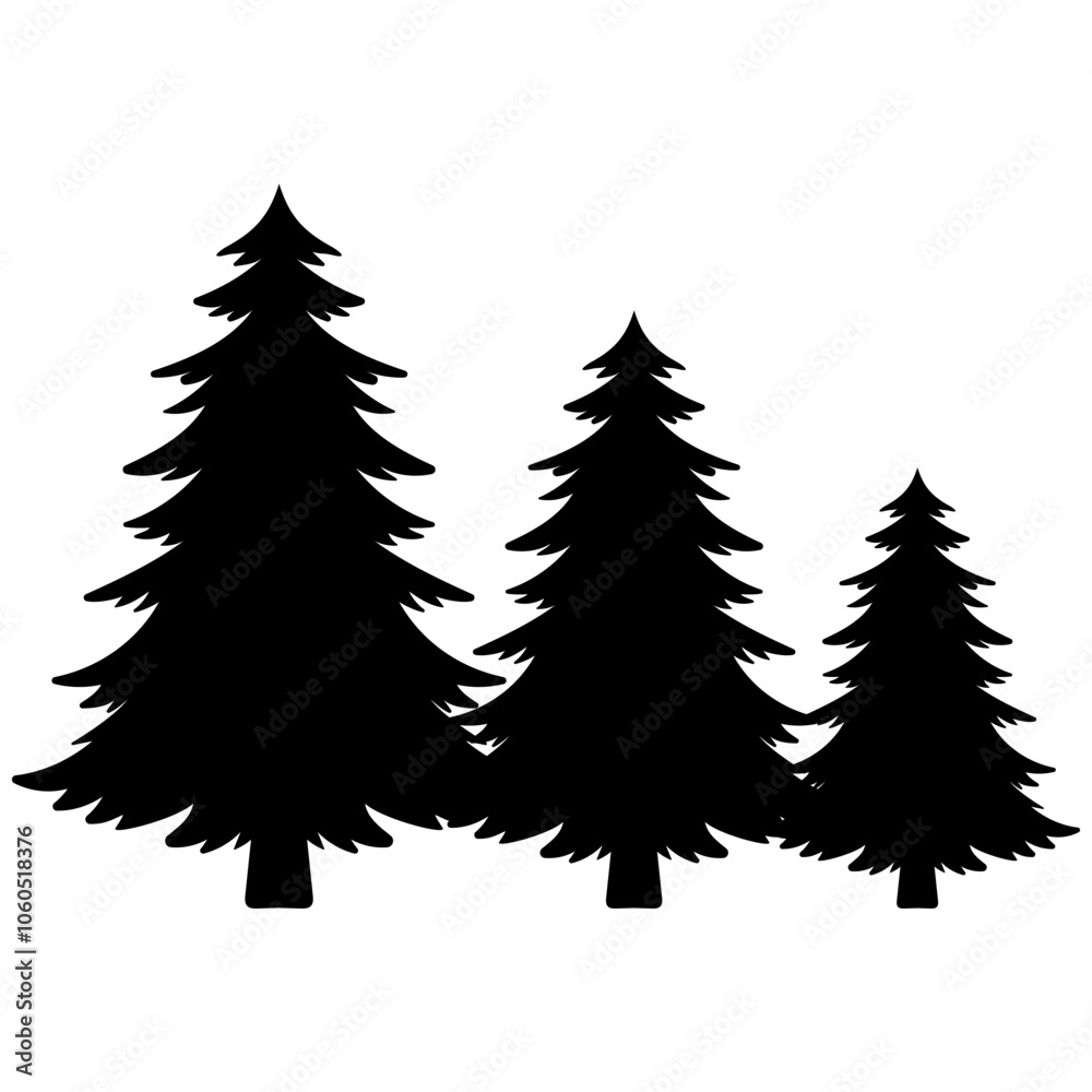 Obraz premium set of Christmas Tree silhouette illustration