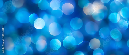 Abstract Blue Bokeh Background with Soft, Circular Lights