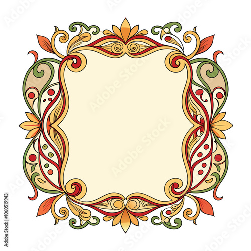  A blank page border adorned with an ornamental design.