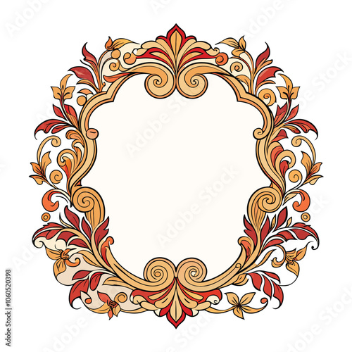  A blank page border adorned with an ornamental design.