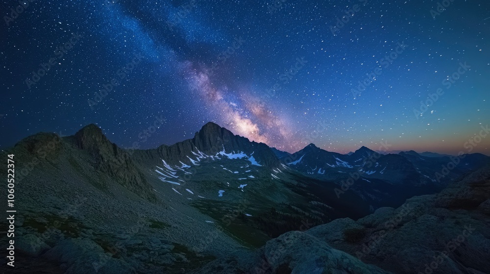 Starry night in mountains Starry night in mountains